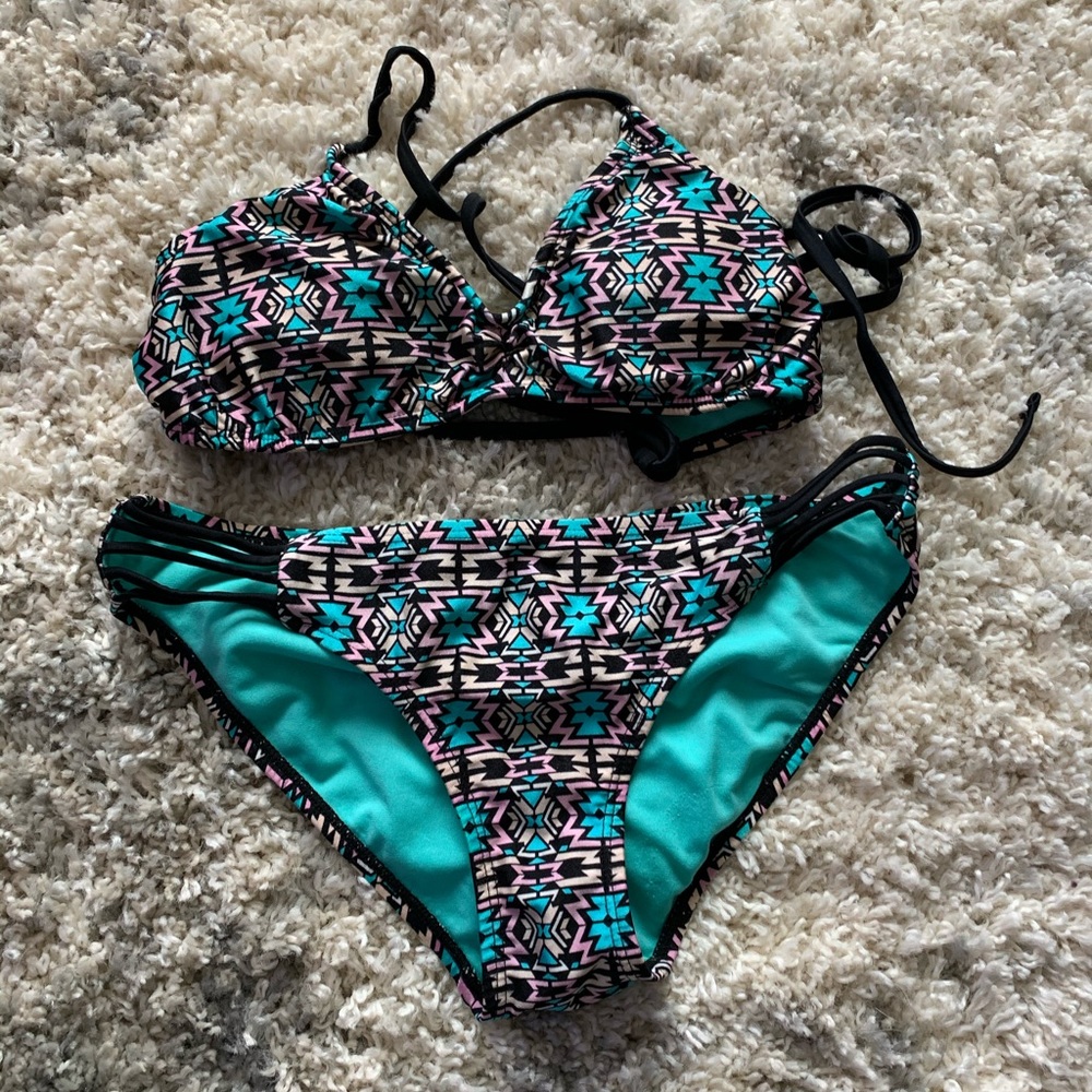 Hot Water Aztec Print Swim Suit Bikini